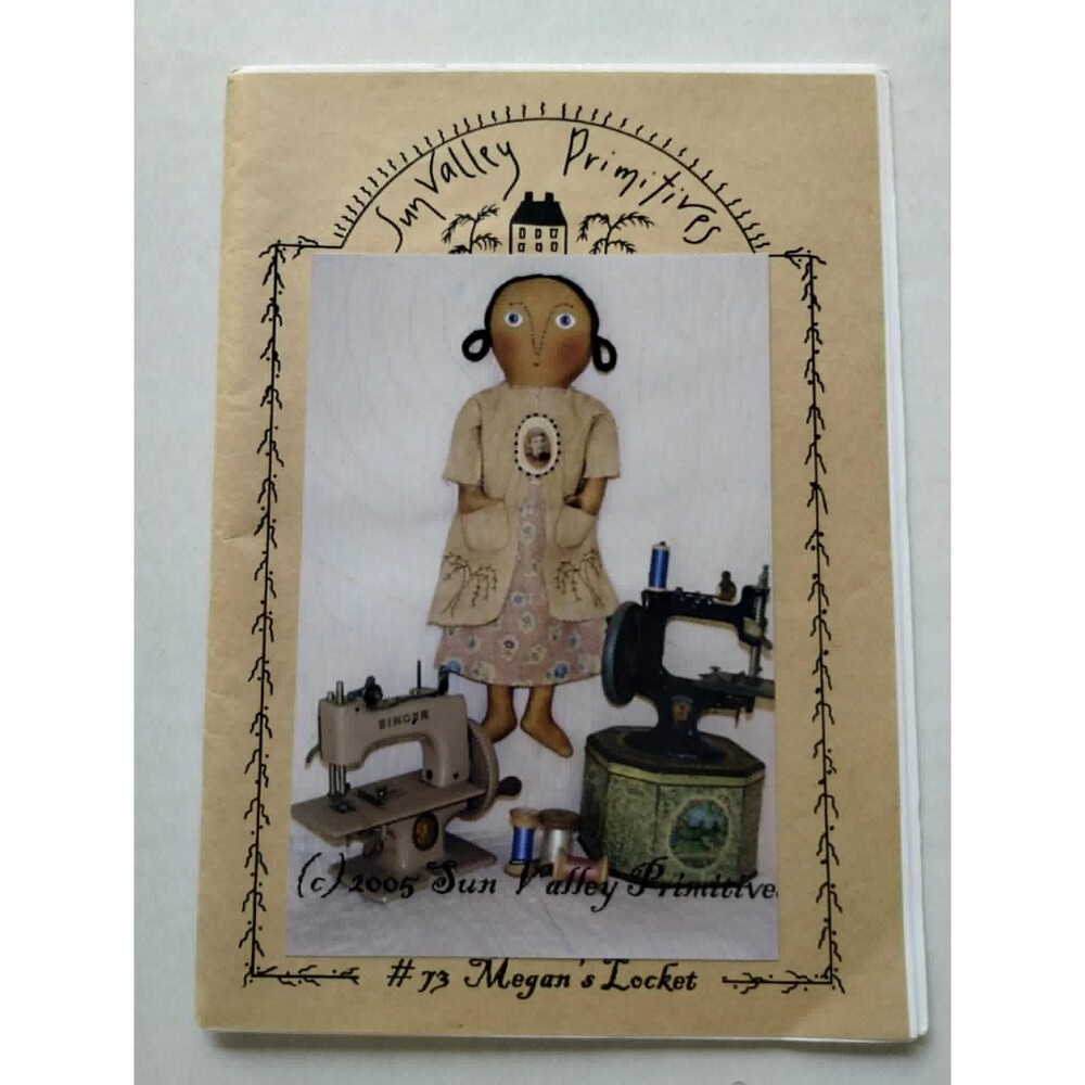 Megans Locket 16.5" Stuffed Folk Art Doll Sewing Pattern, Sun Valley Primitives